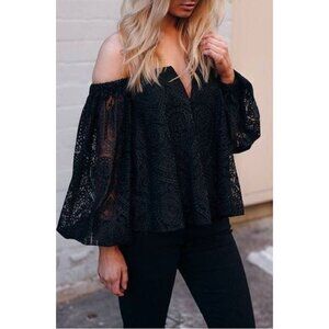 Ina lace flare off the shoulder top size M